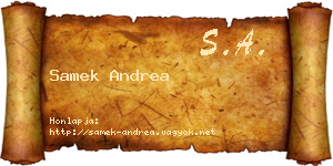 Samek Andrea névjegykártya